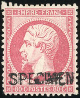 * N°24d, 80c. Rose. Surcharge ''SPECIMEN'' Multiple. TB. - 1862 Napoléon III