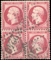 O N°24, 80c. Rose. Obl. GC 2240. Bloc De 4. TB. - 1862 Napoléon III.