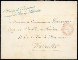 O Lettre Frappée Du CàD Rouge BUREAU DU PALAIS DE ST CLOUD (72) Du 28 JUILLET 1869 En Franchise à Destination De VERSAIL - 1863-1870 Napoléon III Lauré