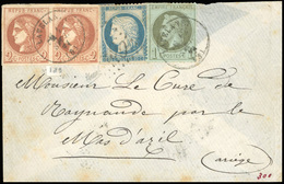 O N°2537, + 40x2. 1c. Bronze + 20c. Bleu + Paire Du 2c. Chocolat Obl. S/lettre Frappée Du CàD De LAVELANET Du 12 Septemb - 1863-1870 Napoléon III Con Laureles