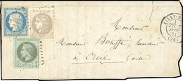 O N°2578, 1c. Bronze + 20c. Siège + 4c. Bordeaux Obl. GC 30 S/devant De Lettre Frappée Du CàD D'AILLY-SUR-NOYE Du 7 Sept - 1863-1870 Napoléon III. Laure