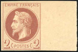 ** N°26Af, 2c. Rouge-brun. ND. Impression Rothschild. Bord De Feuille. TB. - 1863-1870 Napoléon III Lauré