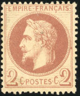 * N°26B, 2c. Rouge-brun Clair. Type II. Décentré. B. - 1863-1870 Napoléon III Lauré