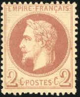 * N°26B, 2c. Rouge-brun Clair. Type II. Décentré. B. - 1863-1870 Napoléon III Con Laureles