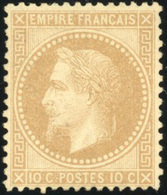 * N°28A, 10c. Bistre. Type I. Bien Centré. TB. - 1863-1870 Napoléon III Lauré