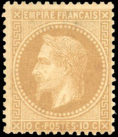 * N°28A, 10c. Bistre-brun. Type I. B. - 1863-1870 Napoléon III Lauré