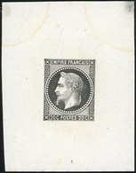 (*) N°29, 20c. épreuve Noir S/papier Normal. TB. - 1863-1870 Napoléon III Con Laureles