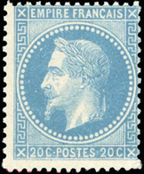 ** N°29A, 20c. Bleu. Type I. Décentré. B. - 1863-1870 Napoléon III Lauré