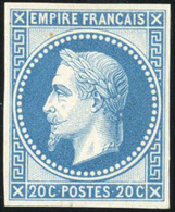 * N°29Ab, 20c. Bleu. Type I. Impression Fine De Rothschild. ND. B. - 1863-1870 Napoléon III Con Laureles