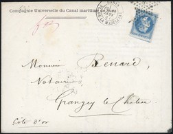 O N°29A, 20c. Lauré S/lettre à L'entête De La Compagnie Universelle Du Canal Maritime De Suez, Frappée Du CàD De PARIS D - 1863-1870 Napoléon III Lauré