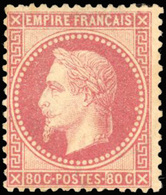 (*) N°32, 80c. Rose. TB. - 1863-1870 Napoléon III Lauré