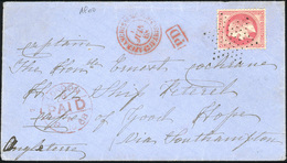 O N°32, 80c. Rose Obl. Etoile De Paris S/lettre Frappée Du CàD Rouge ''AFFRANCHISSEMENTS - PARIS'' Du 1er Juin 1868 à De - 1863-1870 Napoléon III Lauré