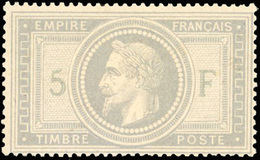 ** N°33a, 5F. Gris-bleu. Charnière Quasiment Invisible. SUP. - 1863-1870 Napoléon III Lauré