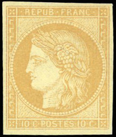 * N°36c, 10c. Bistre-jaune. Réimpression Granet. ND. SUP. - 1870 Siège De Paris