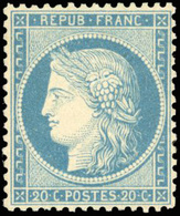 * N°37, 20c. Bleu. Centrage Parfait. SUP. - 1870 Siège De Paris