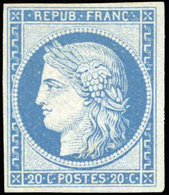 * N°37f, 20c. Bleu-clair. Réimpression Granet. ND. TB. - 1870 Siège De Paris