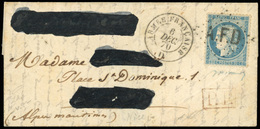 O N°37, 20c. Siège Obl. Losange ''A.F.D.'' S/lettre Frappée Du CàD ARMEE FRANCAISE D Du 6 Décembre 1870 à Destination De - 1870 Siège De Paris