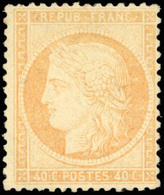 * N°38, 40c. Orange Très Pâle. Nuance Rare. TB. - 1870 Siège De Paris