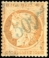 O N°38, 40c. Orange Obl. GC 5097 En Bleu. Le GC 5097 A Servi à SINOPE Jusqu'en Mai 1869 Puis à ORDOU, Or Le 40c. Siège A - 1870 Asedio De Paris