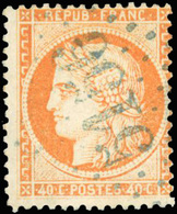 O N°38, 40c. Orange. Obl. Cachet Bleu GC 5156 De CAVALLE. TB. R. - 1870 Asedio De Paris