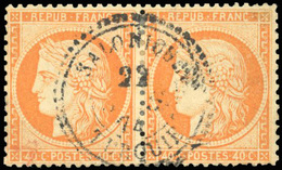 O N°38, 40c. Orange. 9 Pièces Dont 1 Paire. Obl. Diverses Du Levant. TB. - 1870 Siège De Paris