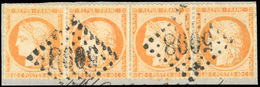O N°38, 40c. Orange. Bande De 4. Obl. S/fragment GC 5098 De SMYRNE. TB. - 1870 Siège De Paris