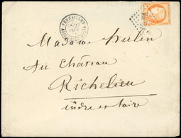 O N°38, 40c. Orange (déf.) Obl. Losange ''ASNA'' S/lettre Frappée Du CàD De VERSAILLES - ASSEMBLEE NATIONALE Du 23 Févri - 1870 Siège De Paris