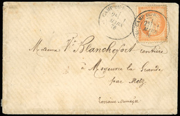 O N°38, 40c. Orange Obl. S/lettre Frappée Du CàD Type 18 CAMP DU RUCAHRD - INDRE-ET-LOIRE Du 31 Mars 1876 à Destination  - 1870 Siège De Paris