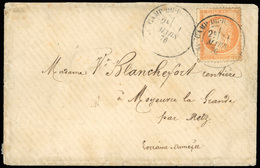 O N°38, 40c. Orange Obl. S/lettre Frappée Du CàD Type 18 CAMP DU RUCAHRD - INDRE-ET-LOIRE Du 31 Mars 1876 à Destination  - 1870 Asedio De Paris