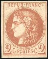 (*) N°40Ab, 2c. Brun-rouge. Report I. SUP. R. - 1870 Emission De Bordeaux