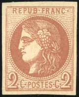 ** N°40B, 2c. Brun-rouge. Report 2. SUP. - 1870 Emission De Bordeaux