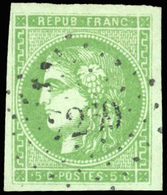 O N°42B, 5c. Vert. Report 1. Position 5. Obl. PC. TB. - 1870 Emission De Bordeaux