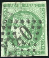O N°42Bb, 5c. Vert émeraude Foncé. Report II. Obl. Nuance Exceptionnelle. SUP. - 1870 Emisión De Bordeaux