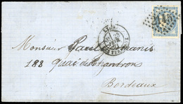 O N°45Cb, 20c. Bleu Outremer, Report III, Obl. GC 2145 S/lettre Frappée Du CàD De LYON - LES TERREAUX Du 23 Février 1871 - 1870 Emission De Bordeaux