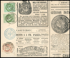 O N°5153, 2c. + 5c X 2 Obl. CàD ARGENTEUIL 26 JANV 74 S/journal Le Grelot, TB Et R. - 1871-1875 Cérès