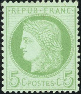* N°53, 5c. Vert Sur Azuré. Très Frais. TB. - 1871-1875 Ceres