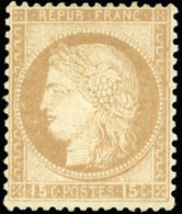 (*) N°55, 15c. Bistre. Bon Centrage. TB. - 1871-1875 Ceres
