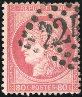 O N°57, 80c. Rose. Obl. Retouche Totale Filet Gauche. Obl. - 1871-1875 Ceres