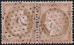 O N°58c, 10c. Paire Tête-bêche Horizontale Position FF. Obl. étoile 2 De Paris. Très Beau. Rare, Pièce Référencée Dans L - 1871-1875 Ceres