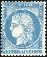 ** N°60A, 25c. Bleu. Type I. Léger Décentrage. B. - 1871-1875 Cérès