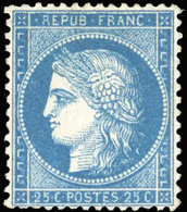 * N°60A, 25c. Bleu. Type I. Centrage Parfait. SUP. - 1871-1875 Cérès
