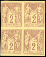 (*) N°85, 2c. Brun-rouge. Bloc De 4. B. - 1876-1878 Sage (Type I)