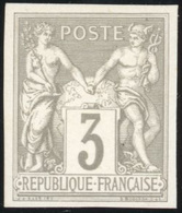 * N°87d, 3c. Gris. Type II. Impression Régents. ND. S/papier épais. SUP. - 1876-1878 Sage (Type I)