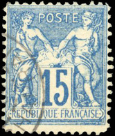 O N°90, 15c. Bleu. Faux Pour Servir. B. - 1876-1878 Sage (Type I)