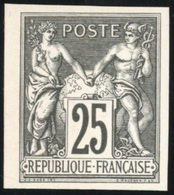 * N°91c, 25c. Noir Régent. ND. Sans Teinte De Fond. SUP. - 1876-1878 Sage (Type I)