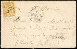 O N°92, 25c. Jaune-bistre Obl. S/lettre Frappée Du CàD De CIVRAY - VIENNE Du 8 Mars 1881 à Destination D'un Bagnard Du C - 1876-1878 Sage (Type I)