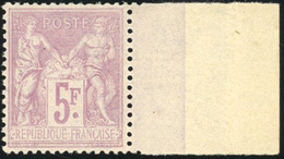 ** N°95, 5F. Violet S/lilas. Type II. BdeF. Centrage Parfait. SUP. - 1876-1878 Sage (Type I)