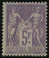 * N°95, 5F. Violet Sur Lilas. TB. - 1876-1878 Sage (Type I)