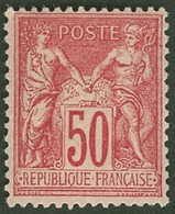 * N°98, 50c. Rose. Très Frais. Bon Centrage. TB. - 1876-1878 Sage (Type I)