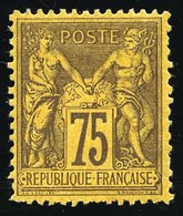 * N°99a, 75c. Violet Sur Jaune. 1 Dent Légèrement Courte. TB. - 1876-1878 Sage (Type I)